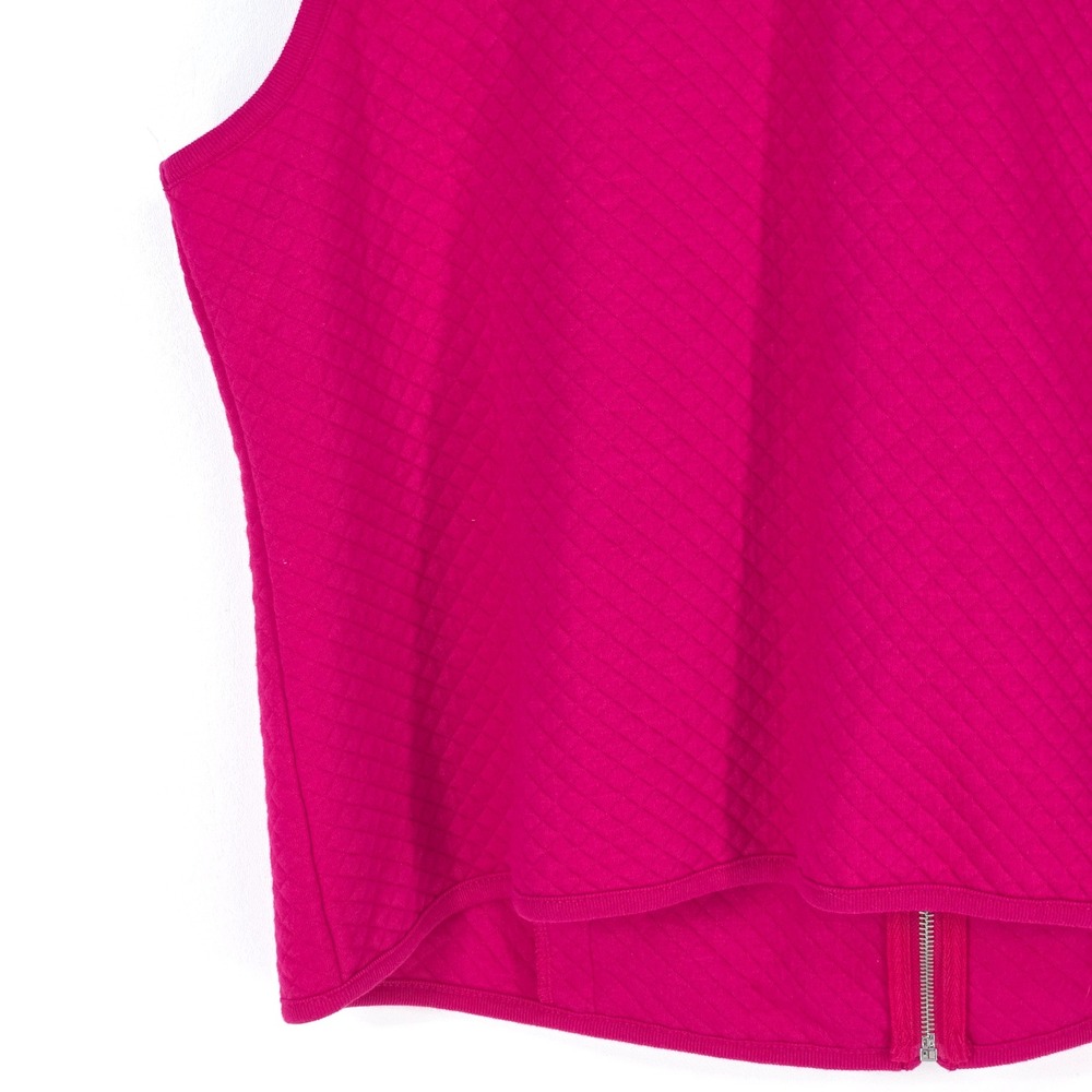 Karen Scott Sport Quilted Full Zip Vest Woman 2X Pink Barbiecore Athleisure Cozy - Picture 15 of 16